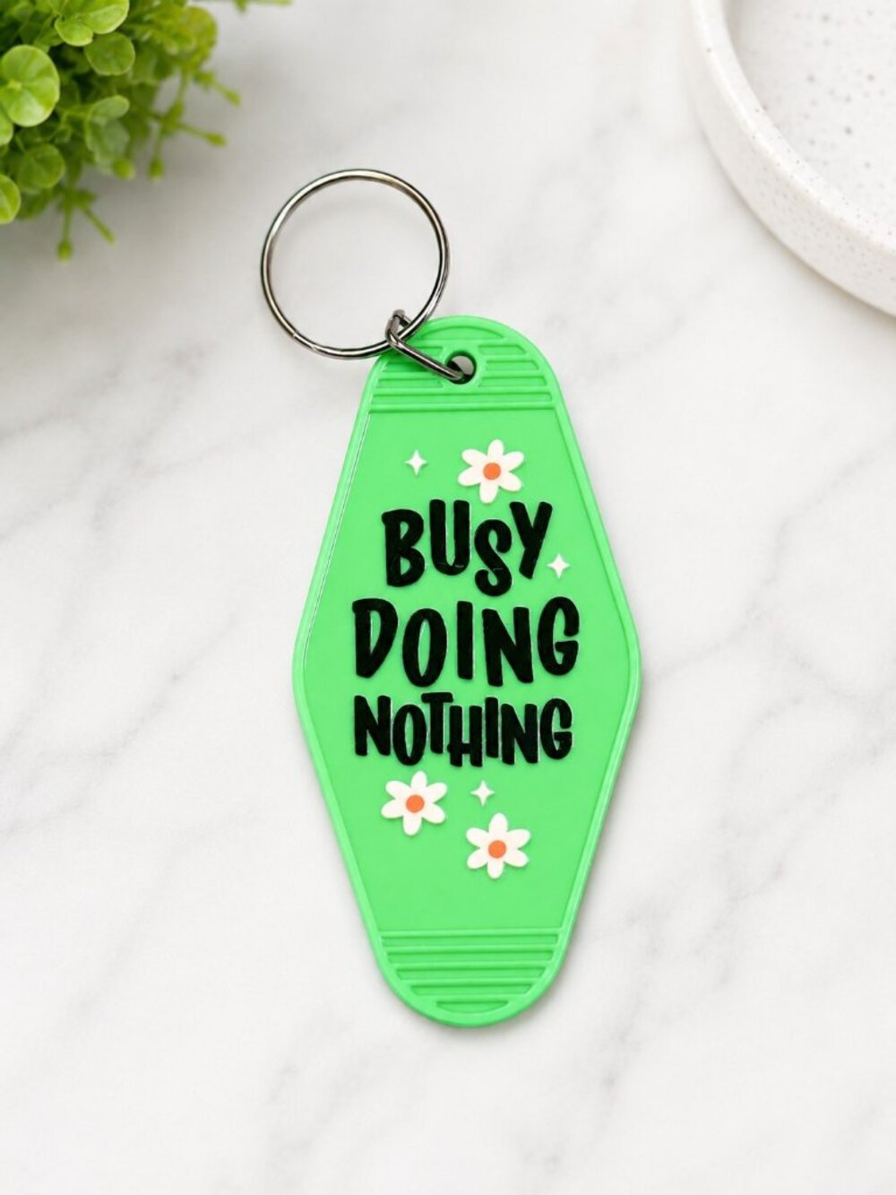 NWT Busy Doing Nothing Motel Keychain | Self Care Gift | Purse Charm